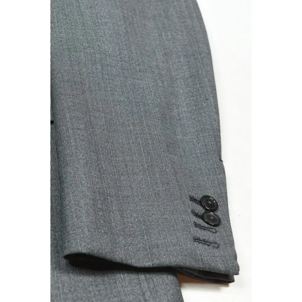 Massimo Dutti Sportcoat Blazer Mens 38 Gray Two-Button Slim Fit Super 150s Wool